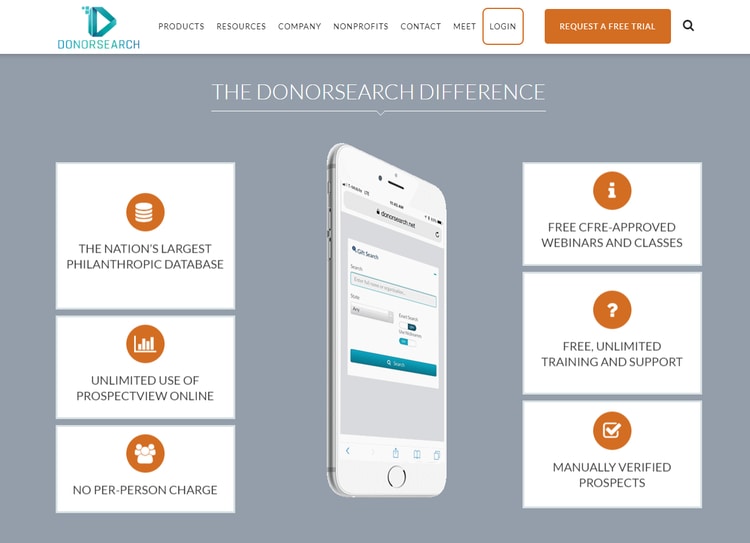 DonorSearch offers comprehensive prospect research tools to support your nonprofit fundraising software and strategies. DonorSearch offers comprehensive prospect research tools to support your nonprofit fundraising software and strategies.