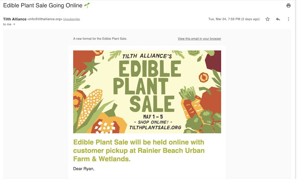 Tilth Alliance Edible Plant Sale Email Tilth Alliance Edible Plant Sale Email